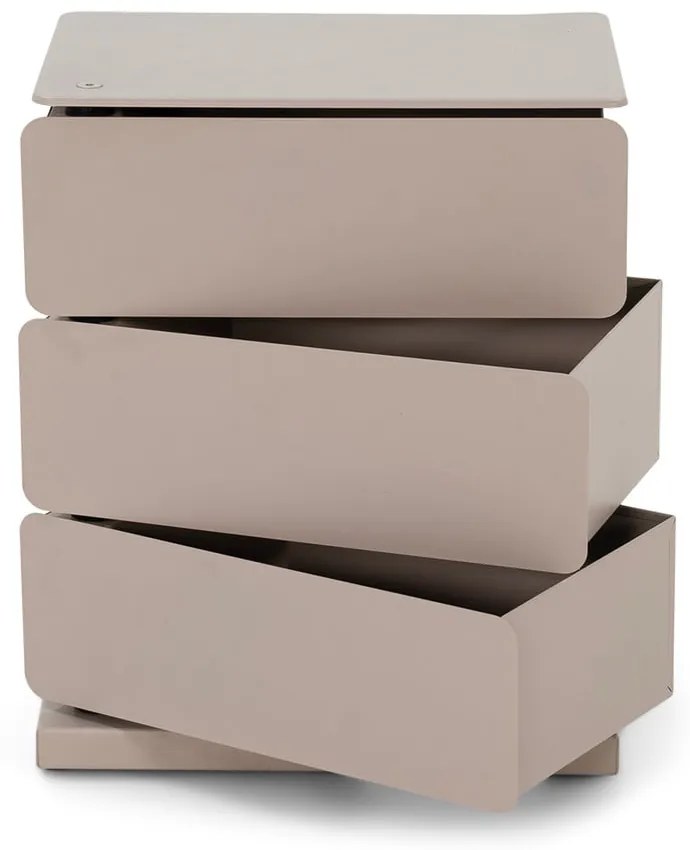 Сиво-бежов метален скрин с чекмеджета 37x54,5 cm Joey - Spinder Design