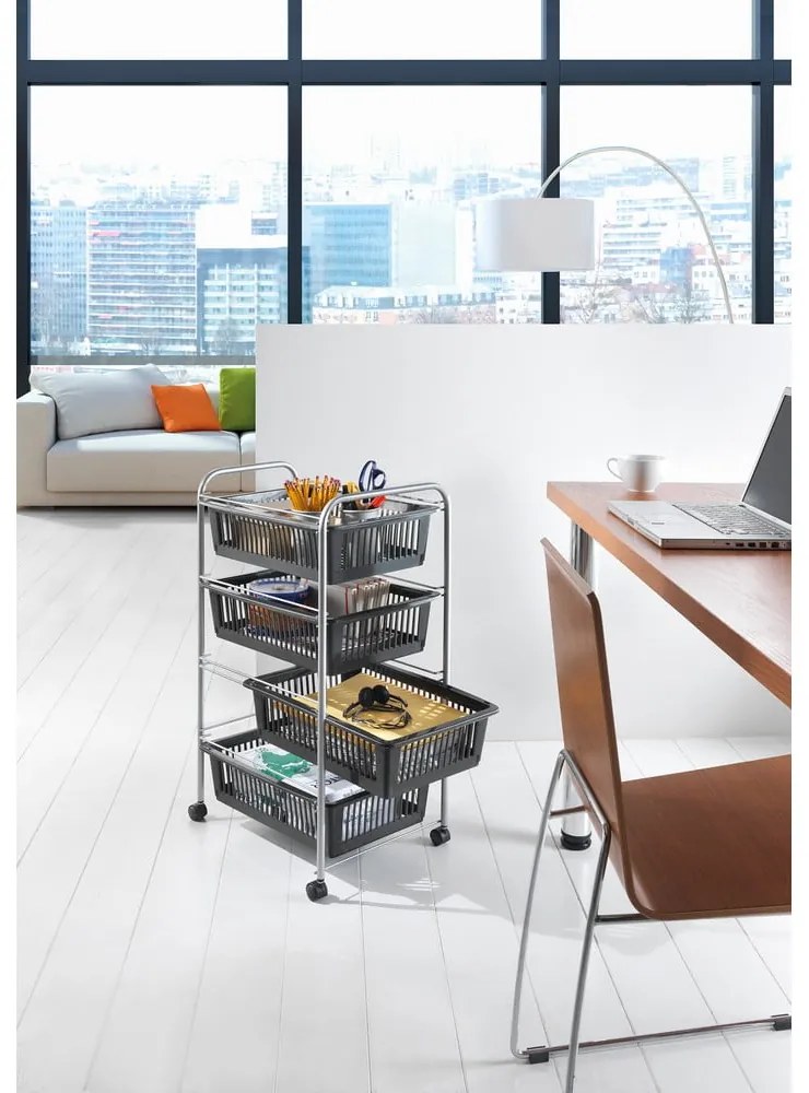 Подвижен рафт в тъмносиво-сребристо 46x78 cm - Metaltex