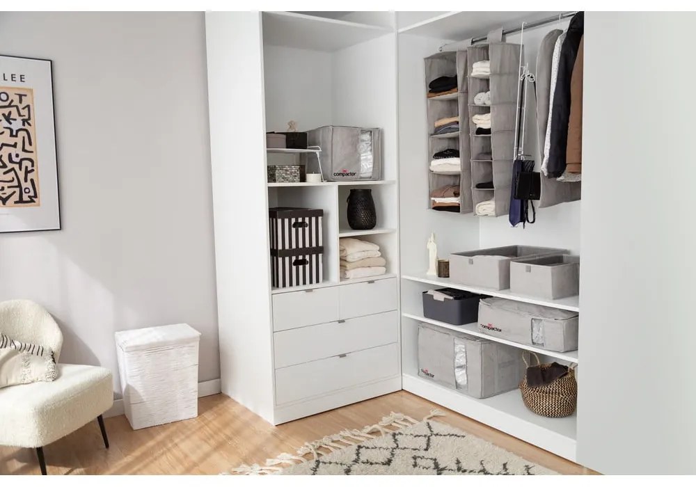 Сива компресионна кутия за съхранение , 145 л Oxford - Compactor