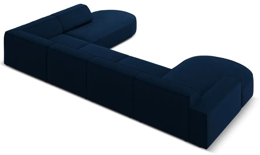 Ъглов диван от синьо кадифе (десен ъгъл) Jodie - Micadoni Home