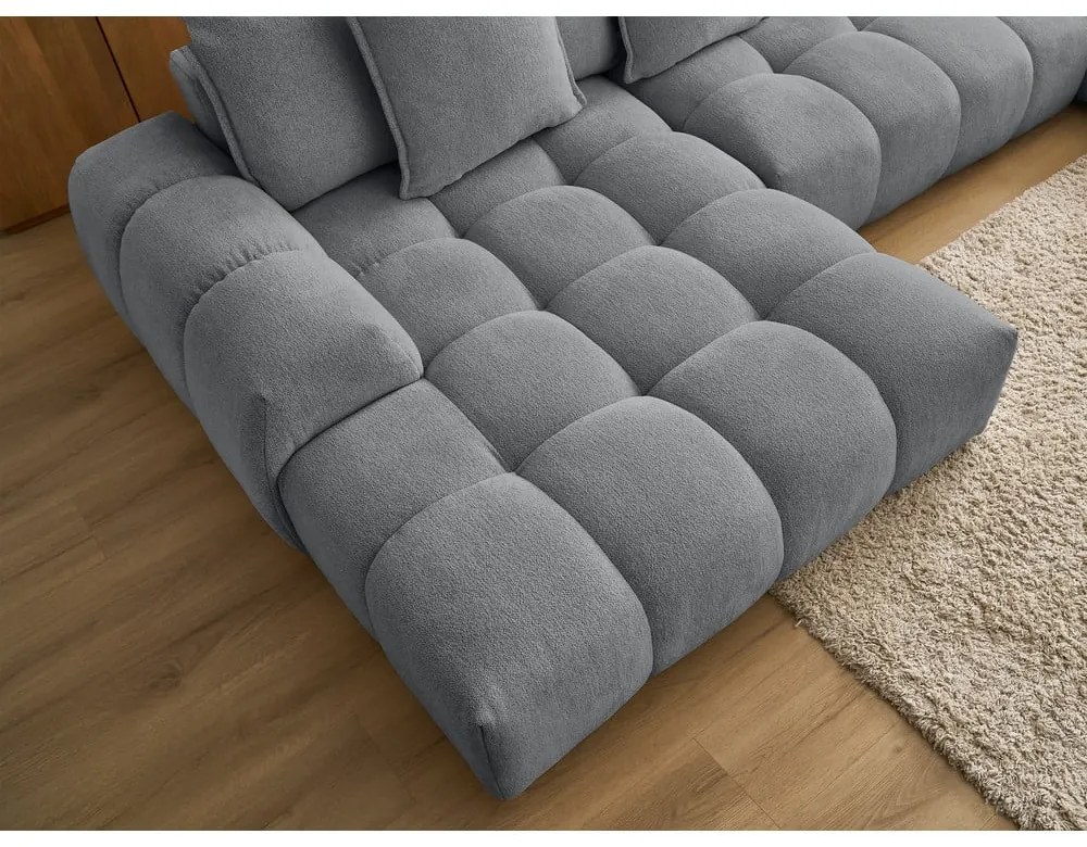 Тъмносив шенилов сгъваем/с място за съхранение ъглов диван (десен ъгъл/U форма) Everest – Bobochic Paris