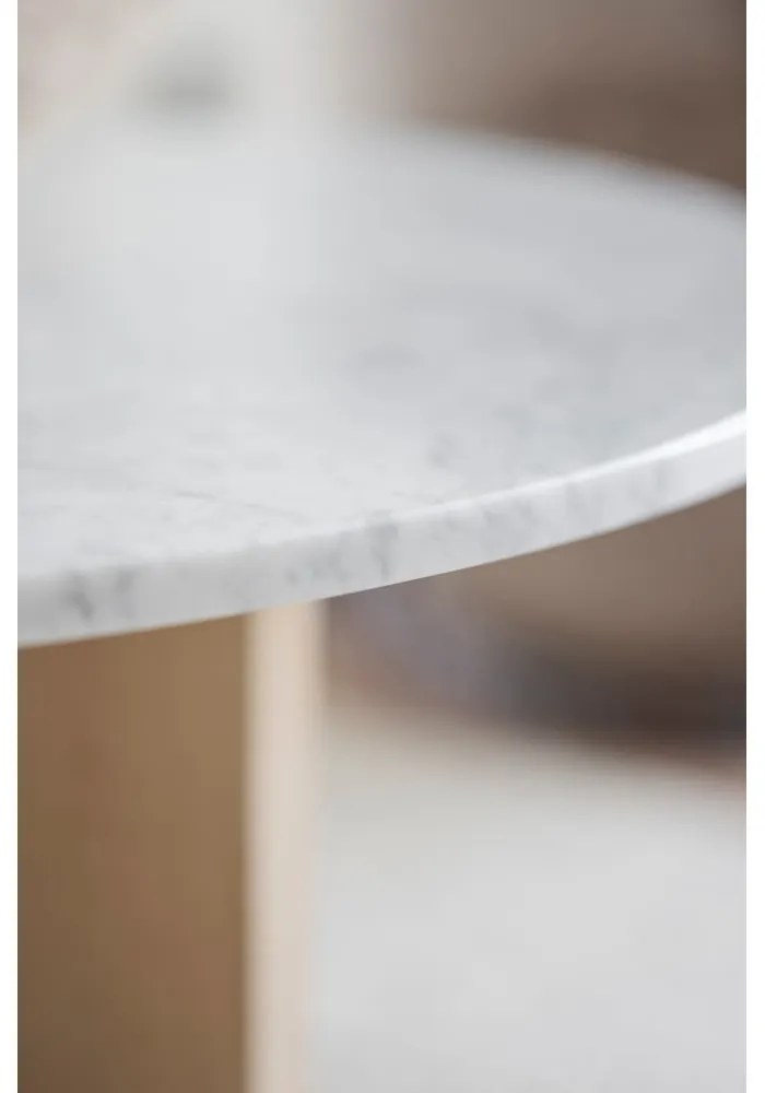 Бяла мраморна кръгла масичка за кафе 90x90 cm Brooksville - Rowico