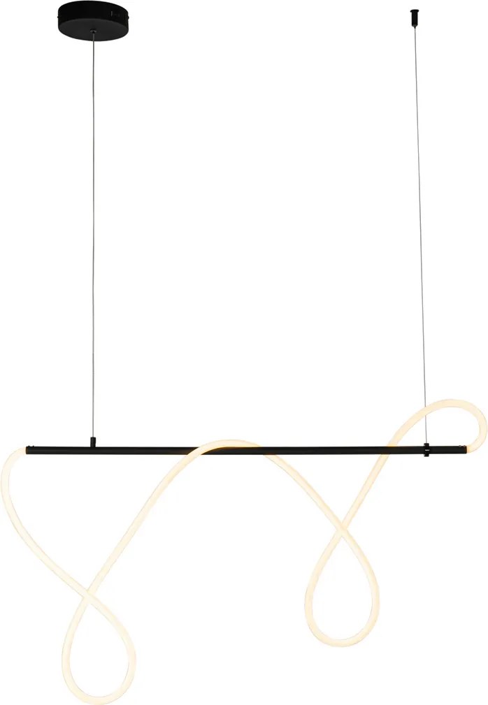 Дизайнерски висящ аплик черен с LED 3-степенен димер - Danisha