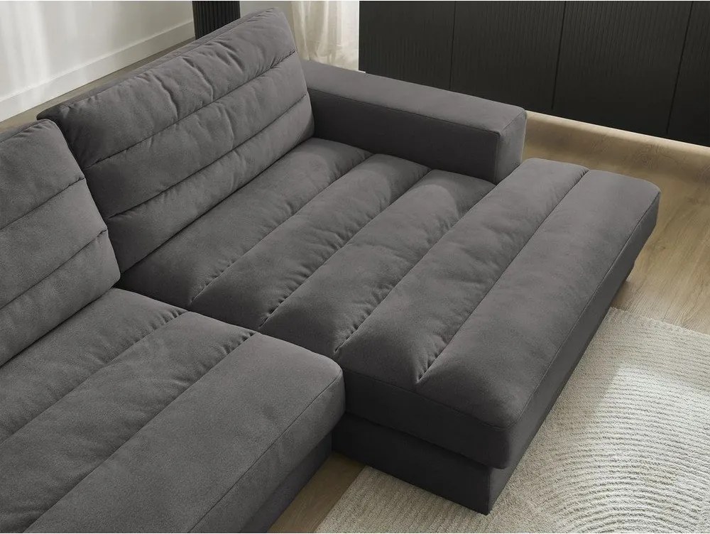 Антрацитен кадифен ъглов диван (десен ъгъл) Sierra – Bobochic Paris