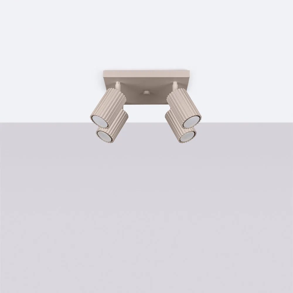 Кафяво-сив метален прожектор ø 6,5 cm Gleam – Sollux