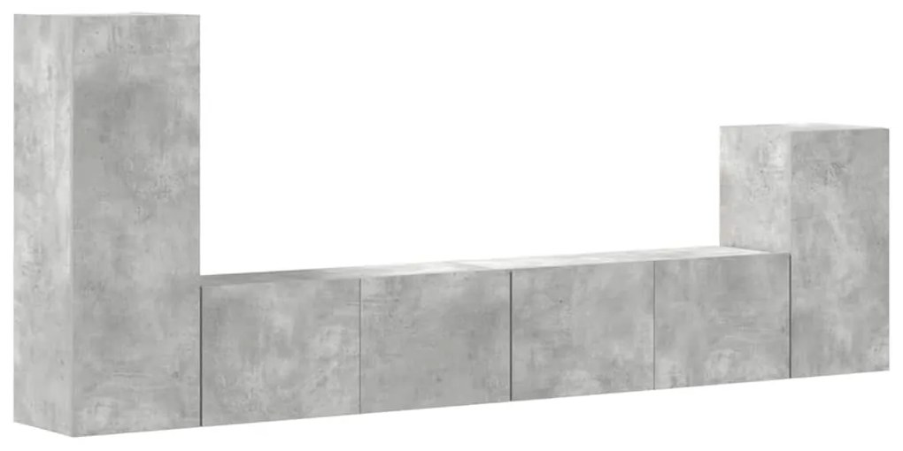 3114625 vidaXL Комплект ТВ шкафове от 4 части, бетонно сив, инженерно дърво