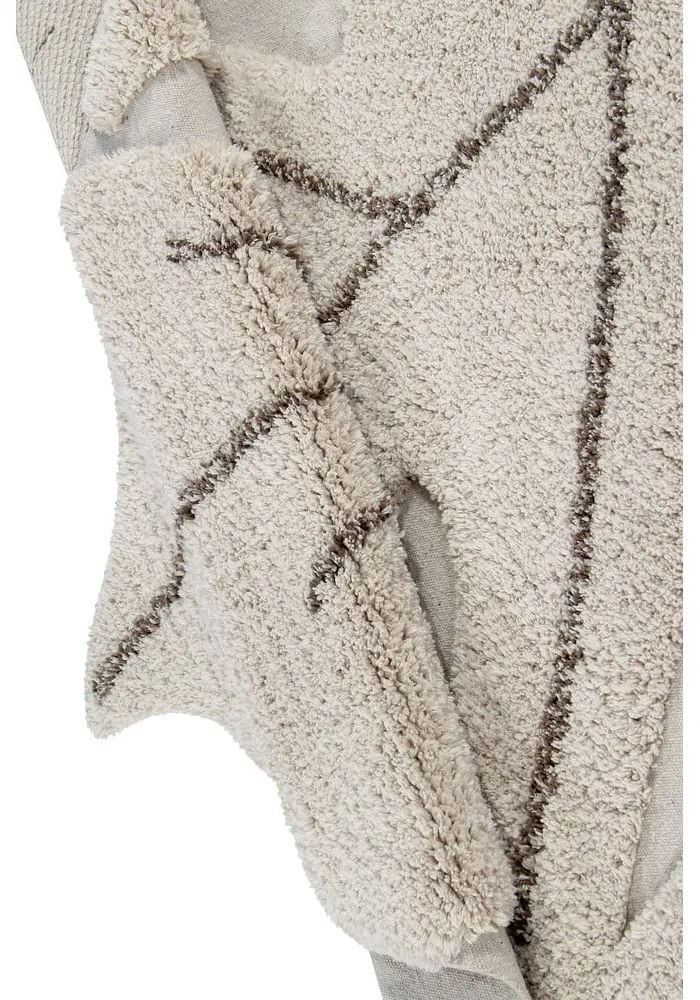 Бежов ръчно изработен памучен детски килим подходящ за пране 120x180 cm Monstera Natural – Lorena Canals