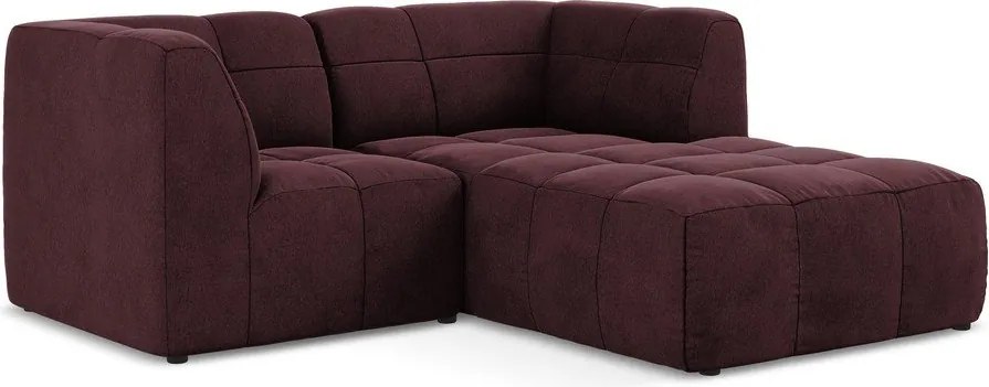 Бордо кадифен ъглов диван (десен ъгъл) Aloha – Makamii