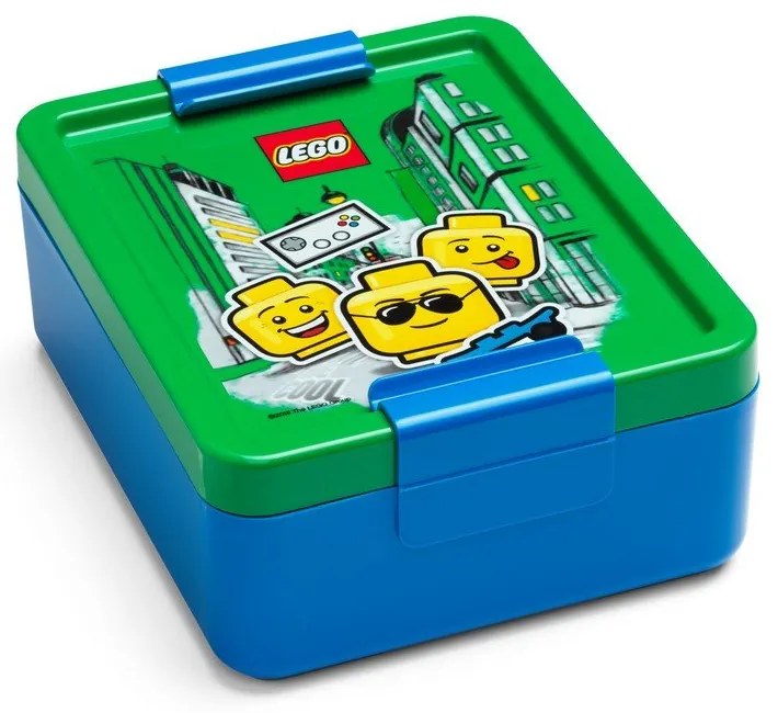 Комплект зелена и синя кутия за закуски и бутилка за пиене Iconic - LEGO®