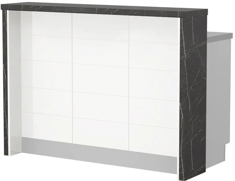 Островна кухненска пейка Hudson-Length: 135 cm.-White-Black Stone