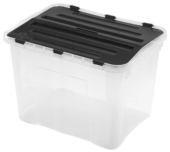 Кутия за съхранение DRAGON 42 л, черна/прозрачна