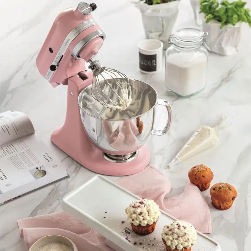 Планетарен миксер KitchenAid Artisan Elegance 5KSM175PSEDR, 300 W, 4.8 л, Direct drive, 10 скорости, Розов