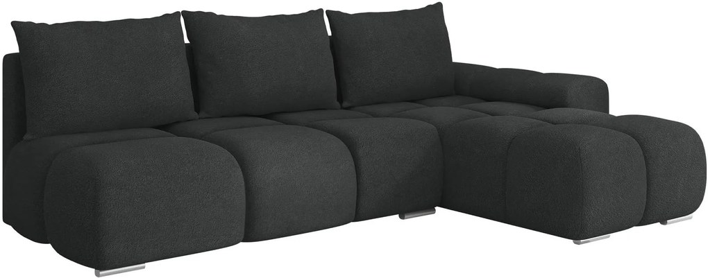 Ъглов диван Bestii-Антрацит-Десен