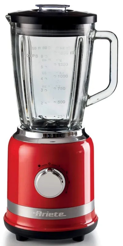 Блендер Ariete MODERNA 0585/00, 1000W, 4 ножа, 1.5 л, 4 скорости+пулс, Стъклена кана, Червен