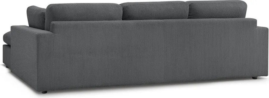 Тъмносив ъглов диван от рипсено кадифе Belair – Bobochic Paris