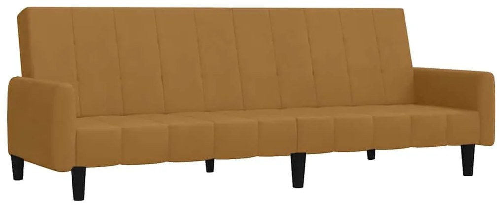 375782 vidaXL 2-местно разтегателно канапе, кафяво, кадифе