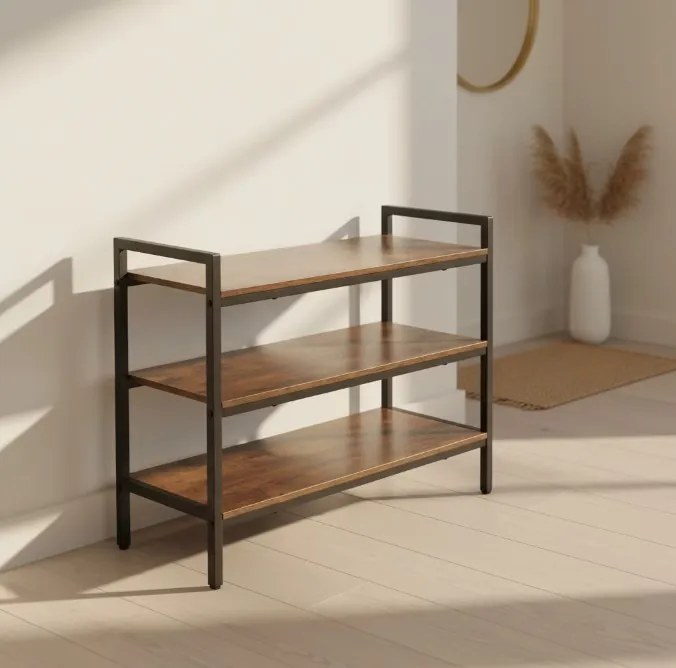 Шкаф за обувки с 3 рафта, лесно сглобяване, издръжлива конструкция Ruhhy 27038