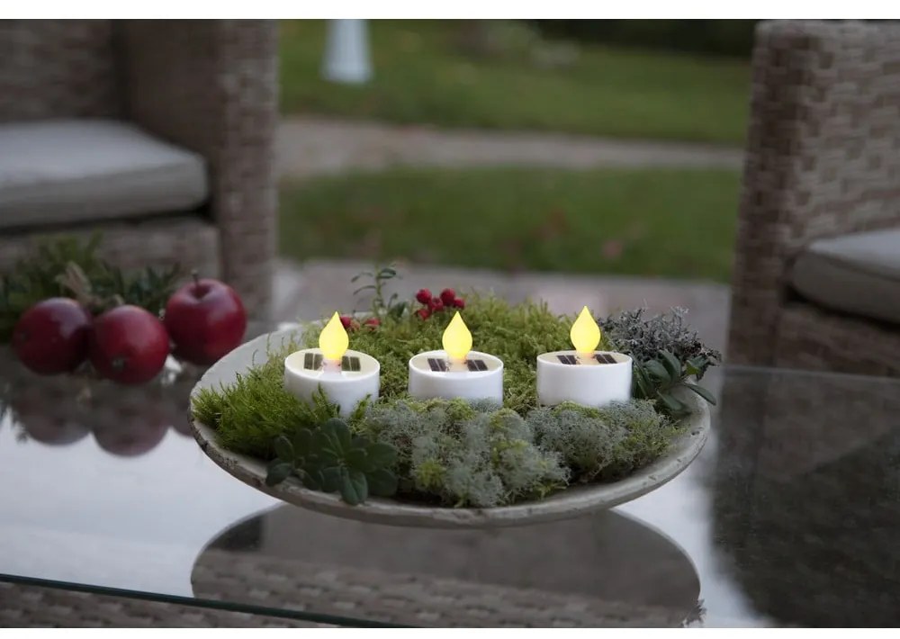 Екстериорни LED свещи в комплект 3 бр. със соларен панел (височина 5,5 cm) Saul – Star Trading