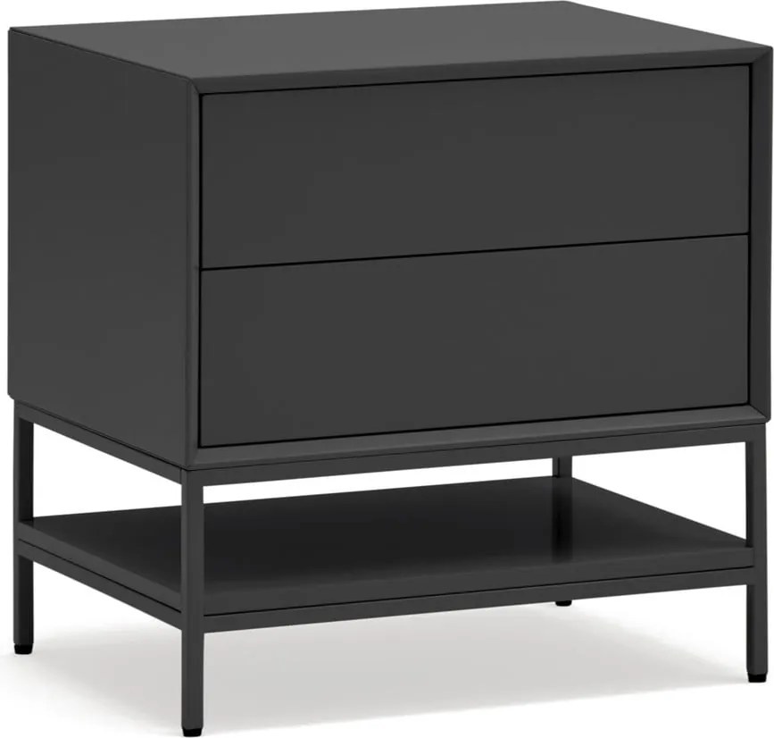 Черно нощно шкафче Platt – Teulat