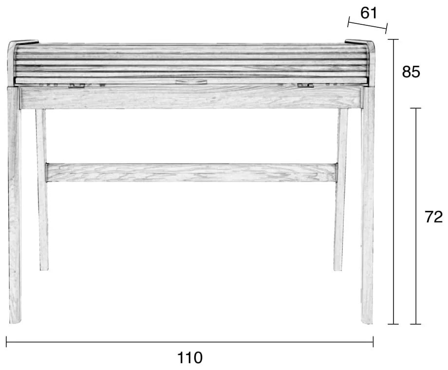 Кафяво писалище с изтеглящ се плот Barbier - Zuiver