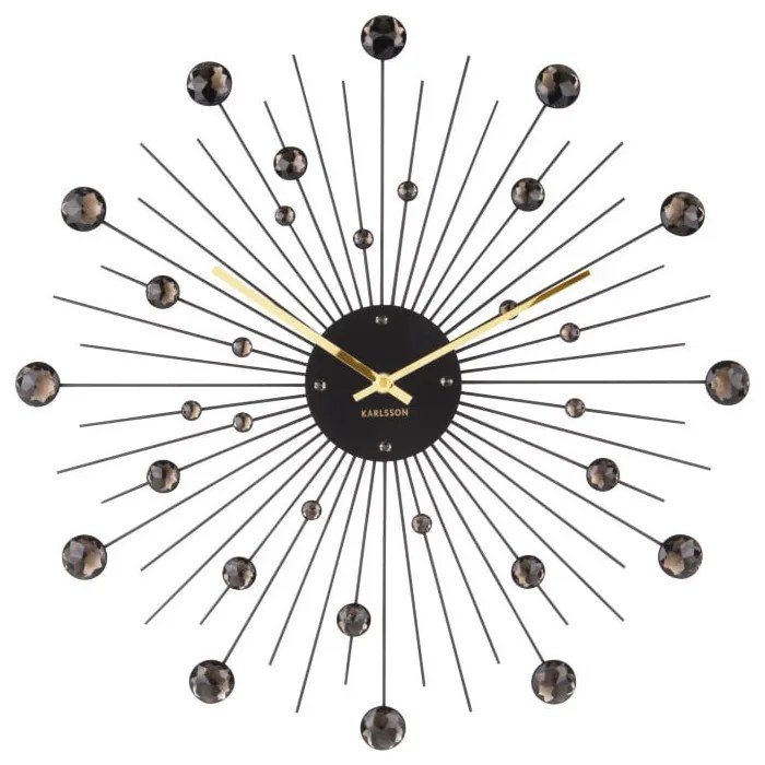 Часовник в черно , ø 50 cm Sunburst - Karlsson