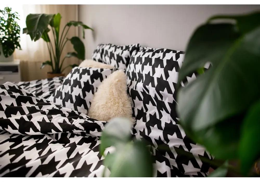 Черно-бяло памучно спално бельо за единично легло Dita, 140 x 200 cm Trek - Cotton House
