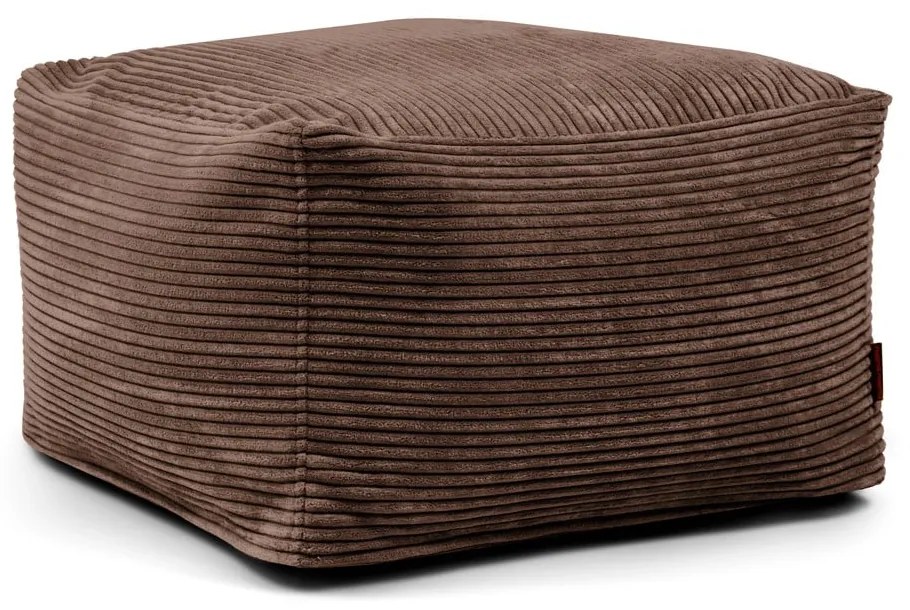 Тъмнокафяв пуф от рипсено кадифе Softbox MooG – SLOWDOWN