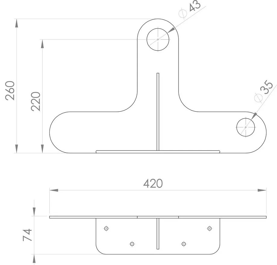 Черна стоманена стенна стойка за умивалник 42x7 cm Tetris – Sapho