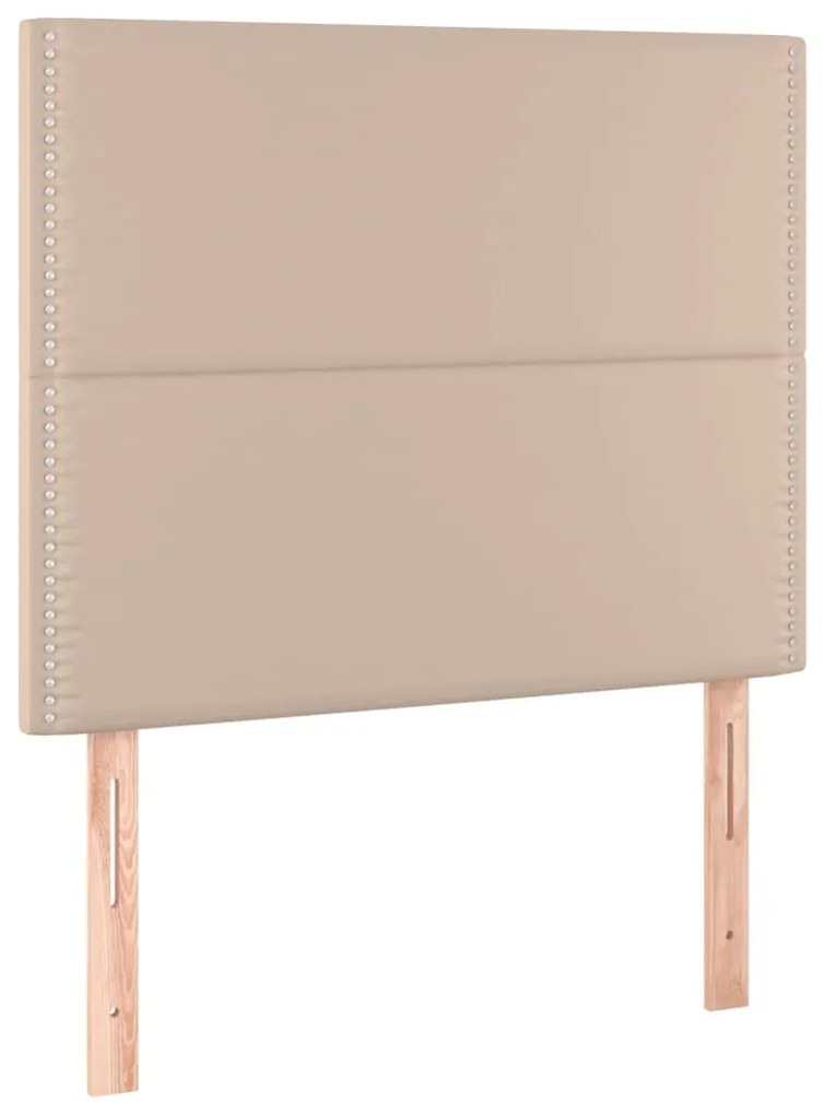 3116275 vidaXL Горни табли 2 бр капучино 90x5x78/88 см изкуствена кожа