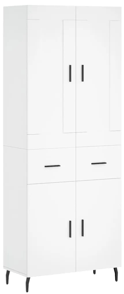 3199889 vidaXL Висок шкаф, бял, 69,5x34x180 см, инженерно дърво