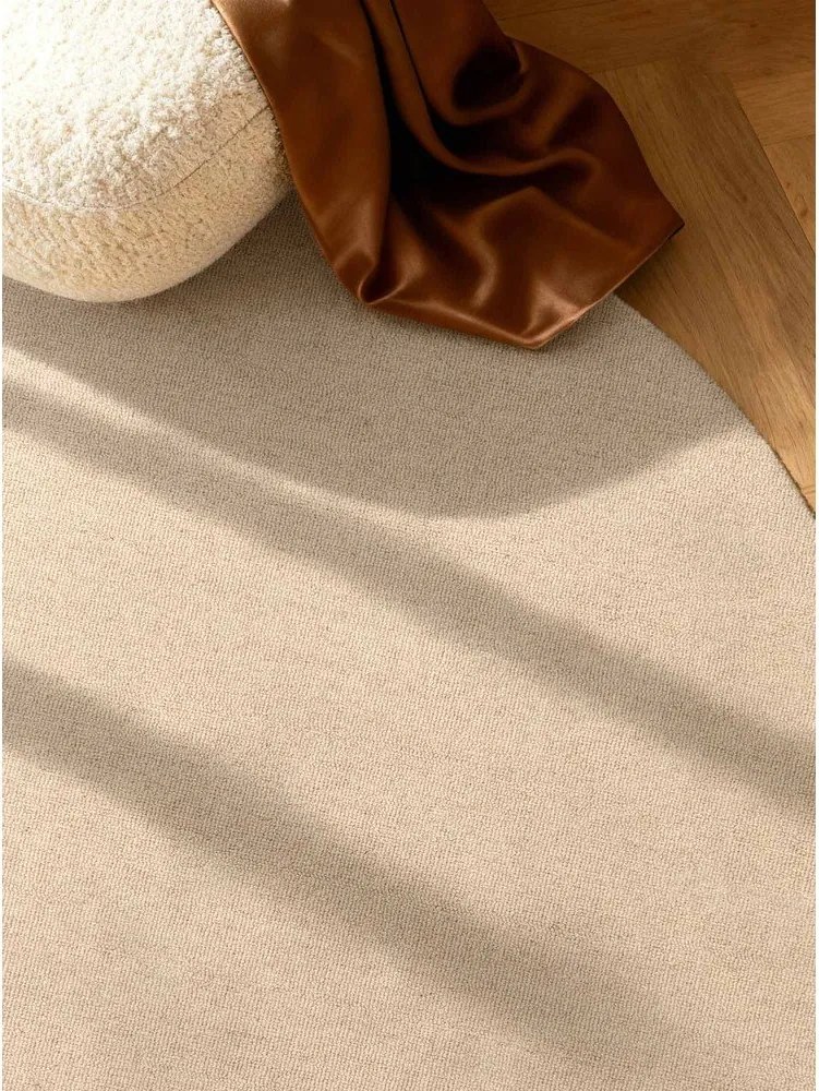 Бежов ръчно изработен вълнен кръгъл килим ø 160 cm Puristic Knots – Elle Decoration