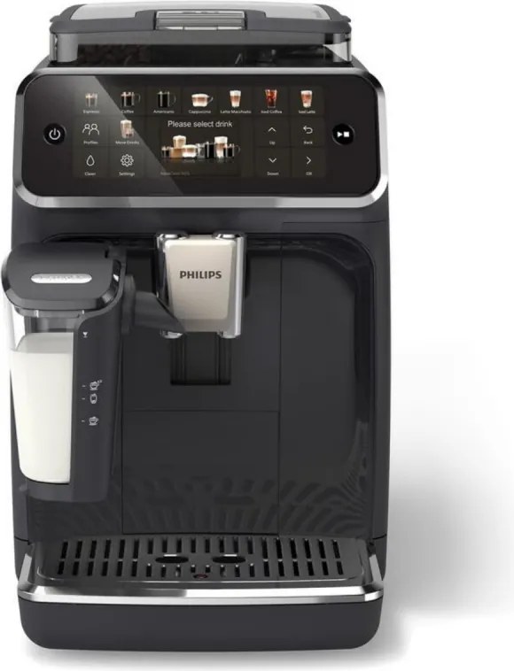 Кафеавтомат Philips EP5541/50 5500 LatteGo, 1500W, 15 bar, 1.8 л, 20 напитки, Керамична мелачка с 12 нива, TFT, AquaClean, SilentBrew, AromaExtract, ExtraShot, Черен