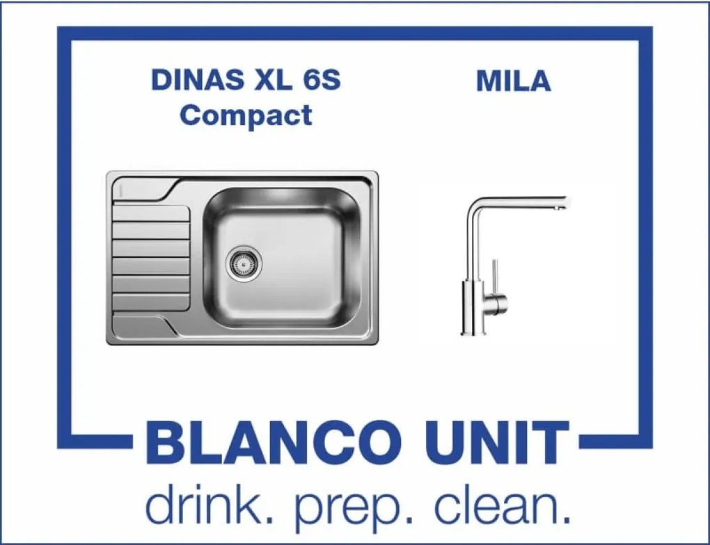 Bundle Blanco Dinas XL 6S Compact +Blanco Mila Хром Промо пакет мивка със смесител