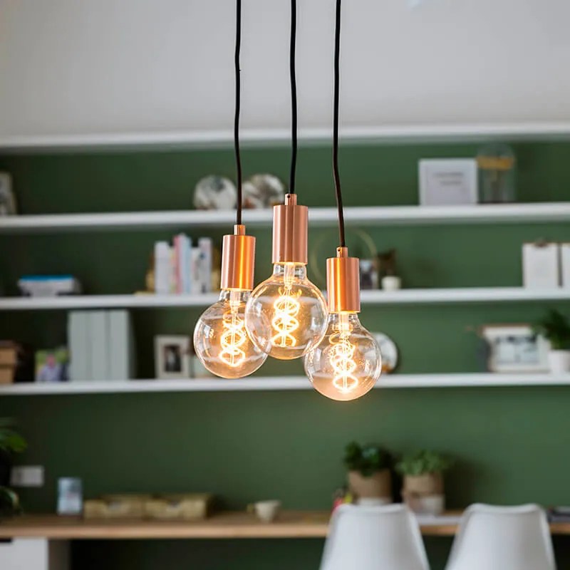 Висяща лампа в стил арт деко мед 3-светлина - Facil