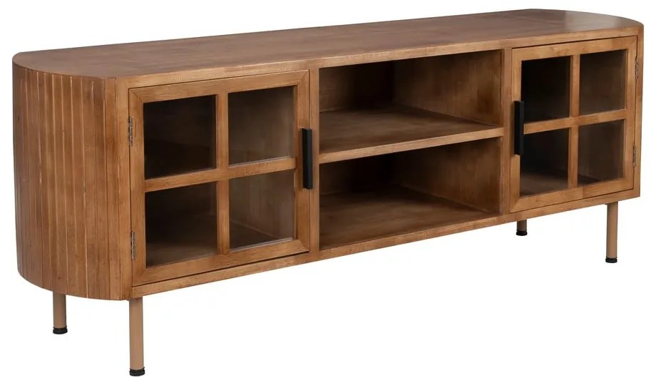 Маса за телевизор от масивно каучуково дърво в естествен цвят 150x55x38 cm Yaz – White Label