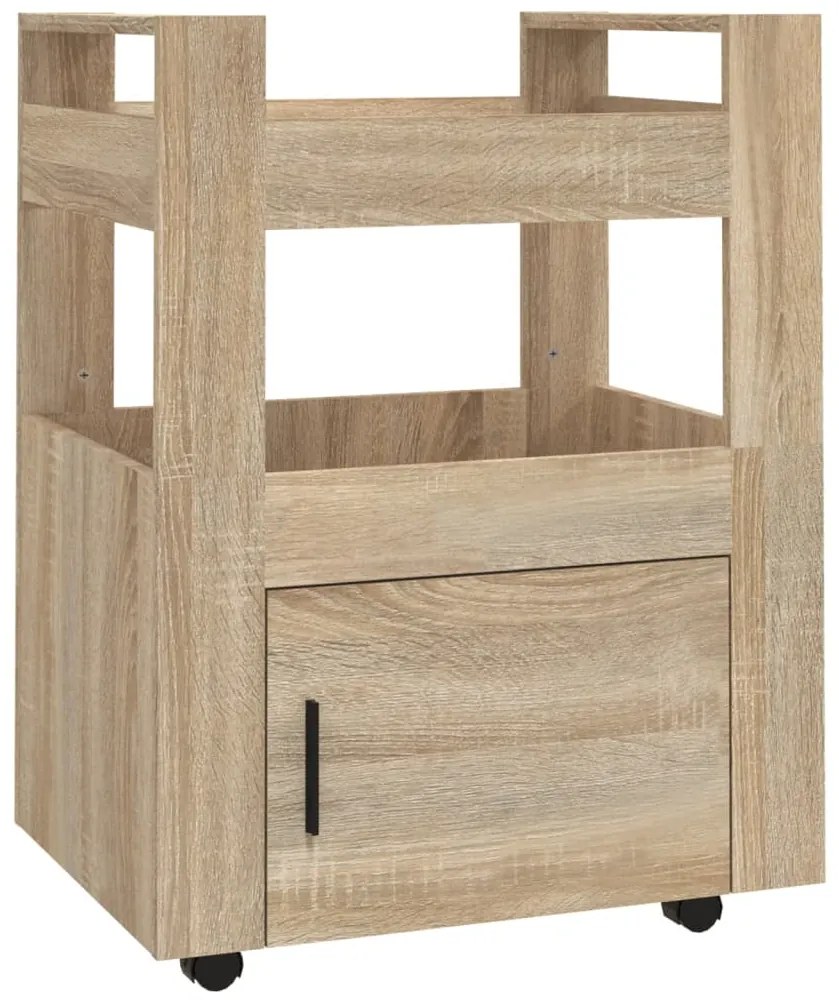 816827 vidaXL Кухненска количка, дъб сонома, 60x45x80 см, инженерно дърво