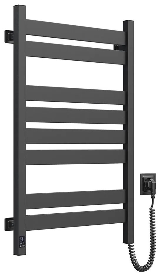 Лира за баня с термостат LARGO 432W/230V 80,6 cm IP44 черна дясна