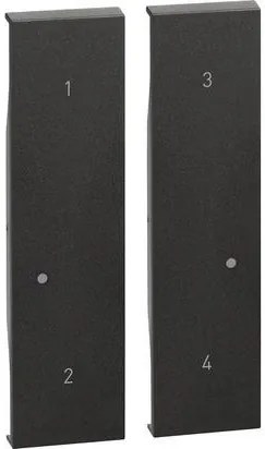 BTICINO Лицев панел за ключ с 4 сценария 2 мод. цвят Черен Living Now  - KG37M2