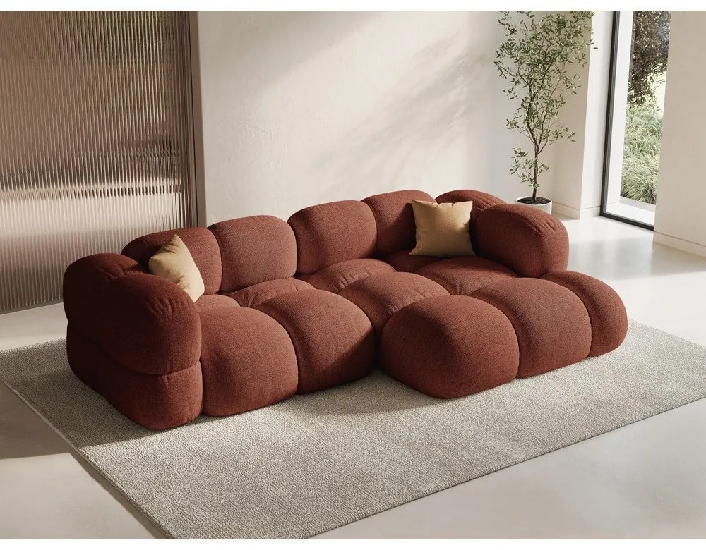 Ъглов диван в тухлен цвят (десен ъгъл) Loretto – Cosmopolitan Design