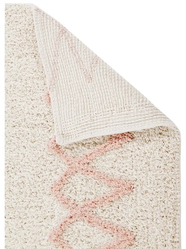 Розов и кремав ръчно изработен памучен килим подходящ за пране 120x160 cm Atlas Natural – Lorena Canals
