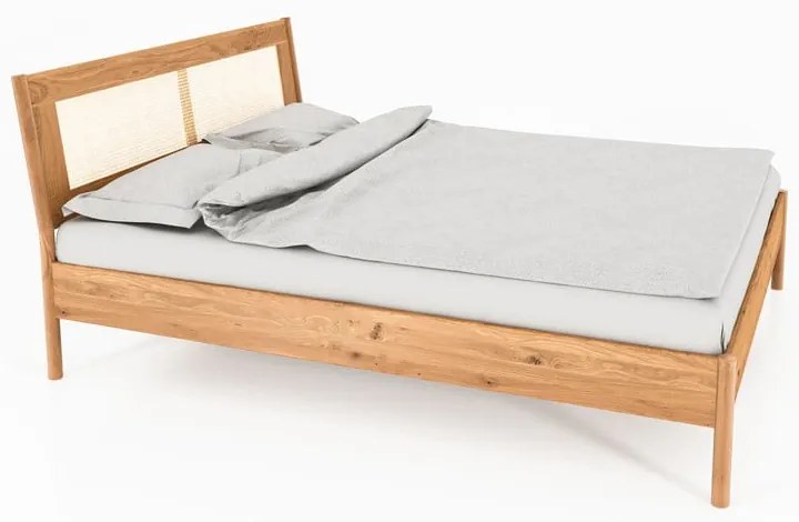 Дъбово двойно легло с ратанова табла 180x200 cm Pola - The Beds