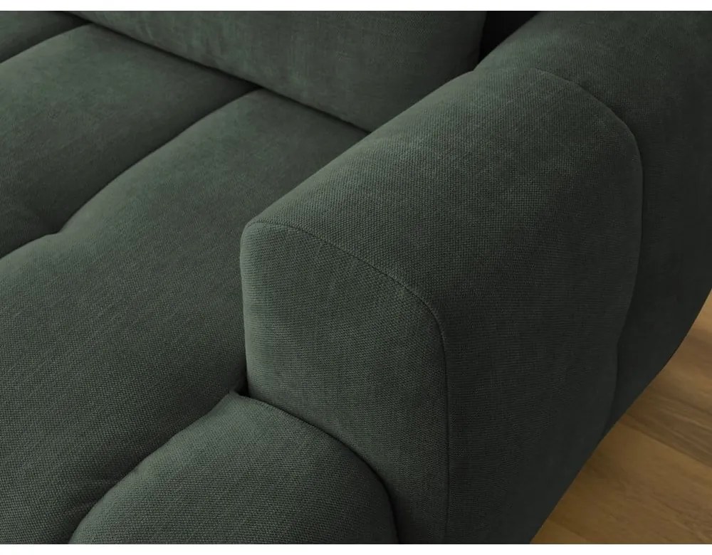 Зелен сгъваем/с място за съхранение ъглов диван (ляв ъгъл) Fuji – Bobochic Paris