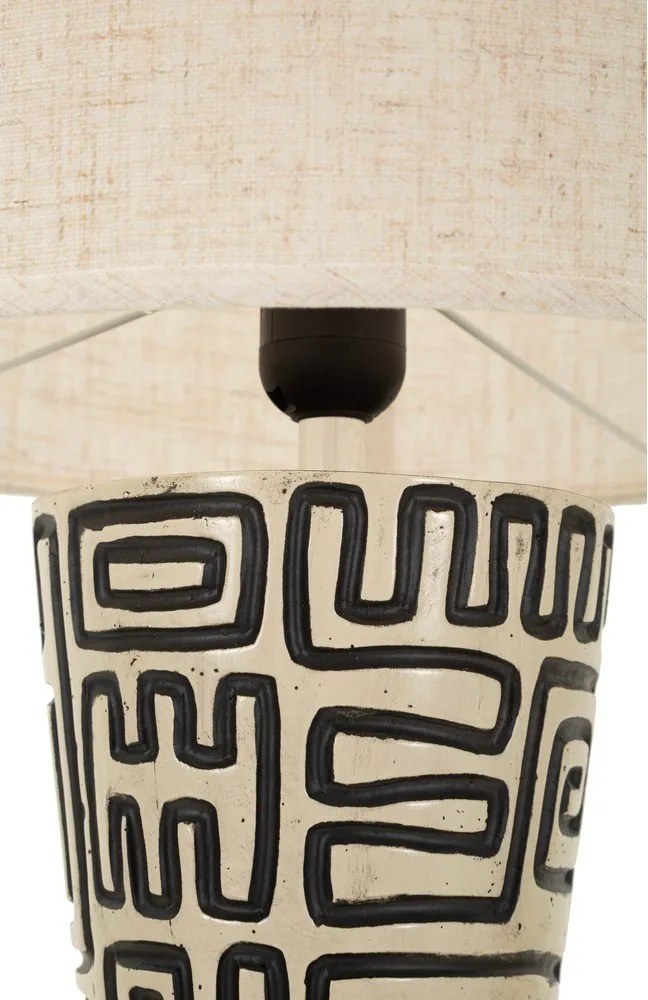 Черна/кремава подова лампа с текстилен абажур (височина 145 cm) Nairobi – Mauro Ferretti