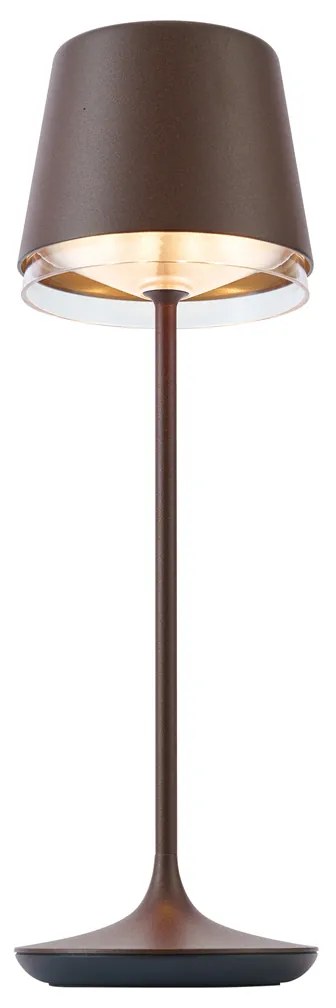 Настолна лампа ръждивокафява вкл. LED IP65 акумулаторна със станция за зареждане - Bass