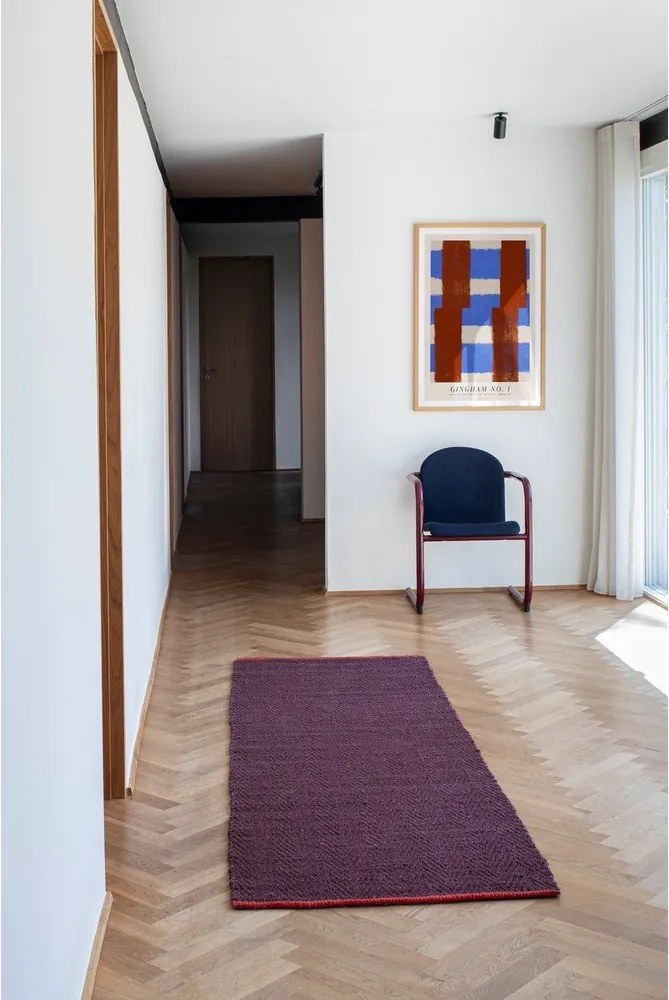 Пътека от юта в цвят бордо 80x245 cm Notes – Mette Ditmer Denmark