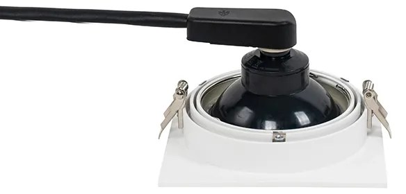 Квадратен вграден прожектор бял регулируем - Chuck 111