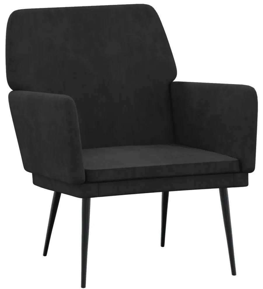 351377 vidaXL Кресло, черно, 62x79x79 см, кадифе