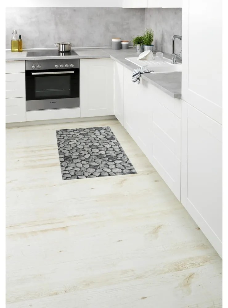 Сива пластмасова постелка за баня 50x80 cm Sassi - Wenko