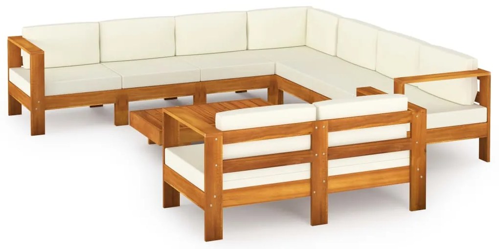 3057942 vidaXL Градински комплект с възглавници, 9 части, 100x60 см, акациево дърво
