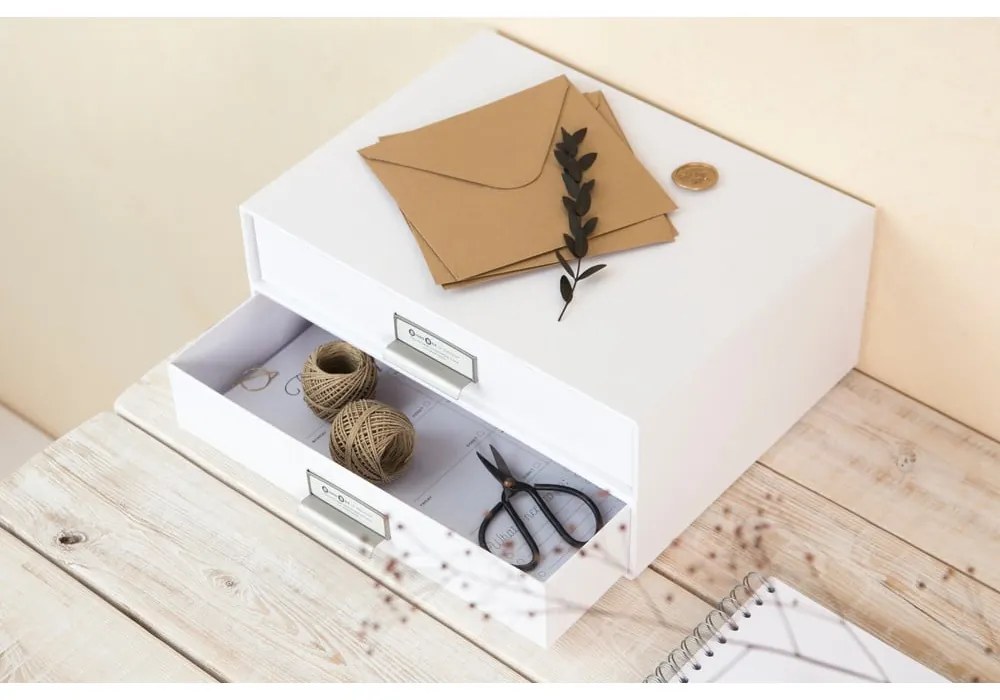 Бяло двуетажно чекмедже за документи , 33 x 22,5 cm Birger - Bigso Box of Sweden